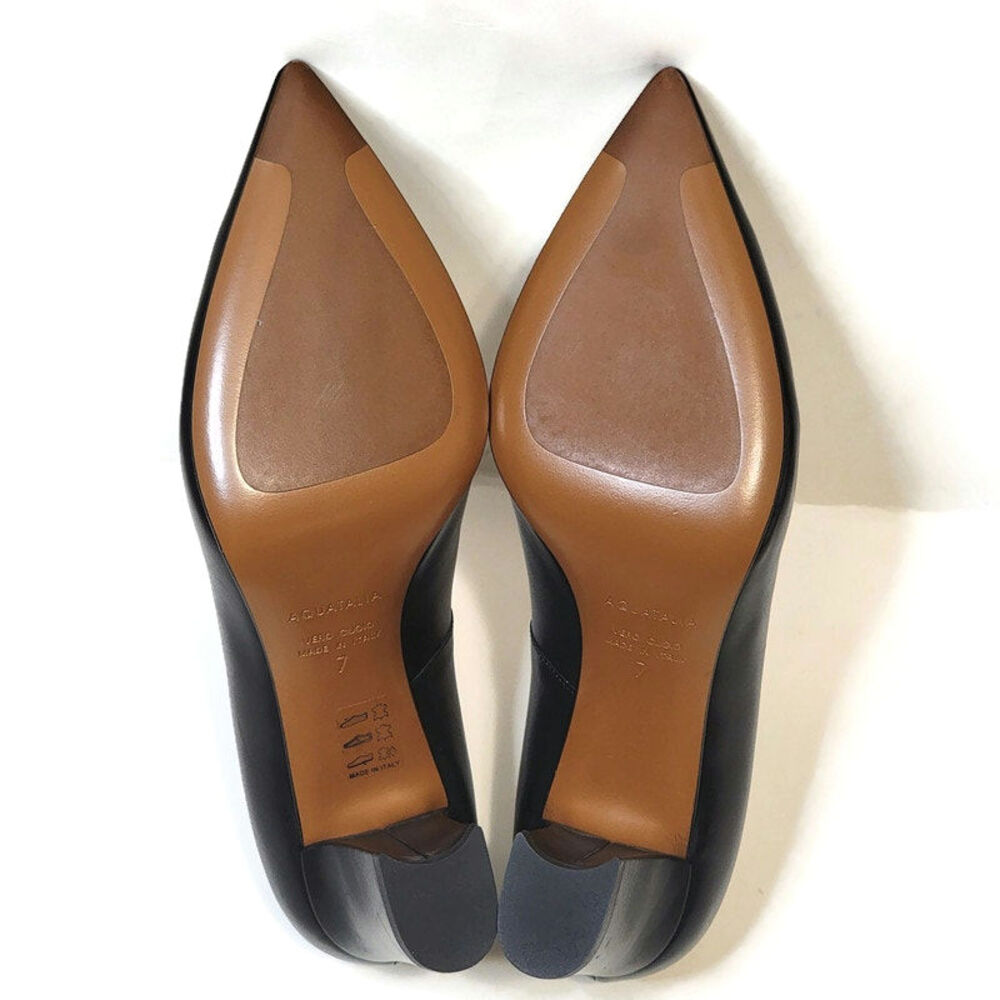 Aquatalia Peony Black Leather Pointed Toe Pumps Made in Italy Size 7 - Picture 11 of 15